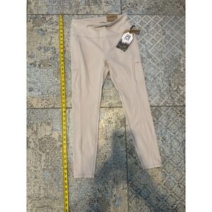 Avalanche High Waisted Compression Leggings Women's Large Beige Pockets NWT